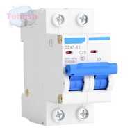 TOHESP Circuit Breaker, DZ47-63 2P 400V AC 2P Circuit Breaker, Durable 25A/40A/50A/63A Miniature Cir