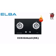 ELBA EGH-K8842G(BK) Built-In Gas Hob (5Kw+5Kw)/Gas Stove/Fire Stove/煤气炉/火炉/Dapur gas/High Quality Tempered Glass Stove