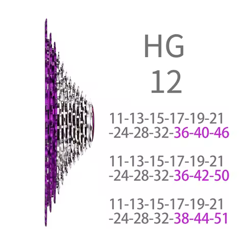 ZTTO Purple-Silver CNC Cassette Super Light Weight 11-46T 11-50T 11-51T HG SLR3 K7 12 Speed Universa