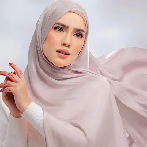 Ramadan Shimmer Chiffon Hijab Muslim Shawl Chiffon Crinkle Shawl Female Islamic Headscarf Turban Ple