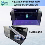 SOBO OMBC-60cm 2ft/44L Clear Crystal Tank Rear Filter System with RGB Lights & Full/set Fish Tank Wa