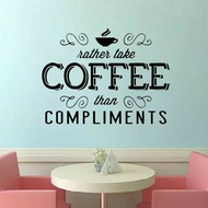 Coffee Wall Stickers Cafe Coffee Wallpaper Custom Wall Cutting Sticker Wall Decals Wallpaper Dinding