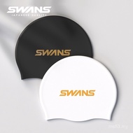 Topi Renang Swans untuk Wanita, Topi Renang Buih Mata Air Panas Silikon Kalis Air Besar untuk Rambut