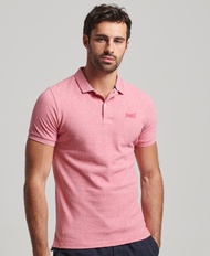 Superdry Classic Pique Polo Shirt - Mid Pink Grit