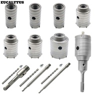 EUCALYTUSS Hole Saw Set Stainless Steel Drilling Tool Concrete Cement Hole Cutter SDS Plus Wall Hole
