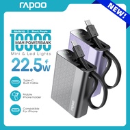 Rapoo RMM10 10000mAh  Powerbank 22.5W Power Bank Built-in Cables PD Fast Charging Digital LED Displa