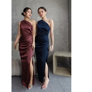 F151 Geline Satin Dress | Women's Satin Dress | Party Dress | Bridesmaid Dress [Trend_Fashion.id]