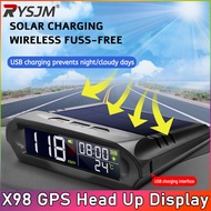 X98 Car GPS Head Up Display Universal Digital Meter Speed Gauge Meter Temperature Altitude Solar Cha