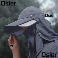 OSIER1 Removable Wide Brim Sun Hat, Anti-UV Shawl Removable Fishing Hat, Summer Bucket Hat Removable Face Cover Uv Men Fishing Hat Outdoor