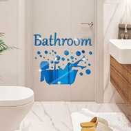 HUMBERTO Bathroom Mirror Wall Sticker, Thickness DIY English Acrylic Decal, Waterproof Acrylic 3D 3D Mirror Mural Creative