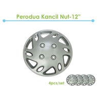 (4pcs)PERODUA KANCIL 660 850 12 Inches Chrome Nut Wheel Cap / Rim Cover / Penutup Rim Tayar Kereta