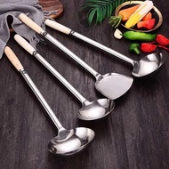 STAINLESS STEEL WOK TURNER SPATULA With WOOD HANDLE