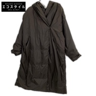 淺藍色印度棕色披肩領垂褶輕薄羽絨外套 F [二手]