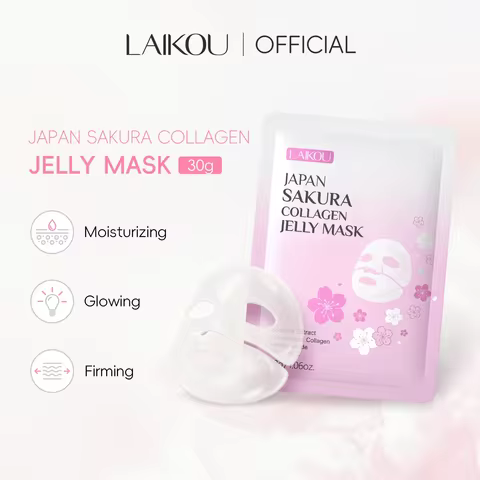Japan Sakura Collagen Jelly Mask 30g Hydrate Moisturize Smooth Fine Lines Tighten Skin Clear Gel Fac