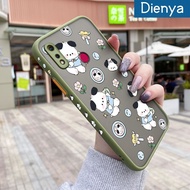 เคส Dienya สำหรับ Realme 3 3i 3 Proเคสลายการ์ตูนหมีดอกไม้บางดีไซน์ใหม่ขอบสี่เหลี่ยมด้านข้างกันกระแทกมีน้ำค้างแข็งโปร่งใสแข็งปลอกซิลิโคนเคสมือถืออ่อนป้องกันกล้องคลุมทั้งหมด