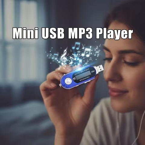 Portable Mini USB MP3 Player Music Player Digital LCD Screen 32GB TF Storage FM Radio Multifunction 