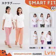 Lvin New Classic White Nurse Uniform Short Sleeve Nurse Uniform/ oka Clinic Uniform/ ES Nurse Unifor