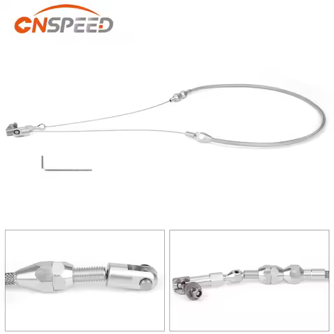 CNSPEED 24 36 inch Throttle Gas Cable Kit Stainless Steel Braided For 97-07 Chevrolet/Chevy LS1 Engi