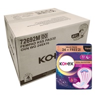 KOTEX TOTAL OVERNIGHT WING 32CM 16*24S / 35CM 12*14S