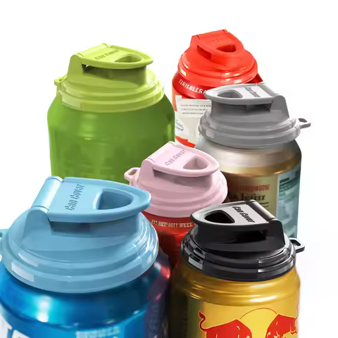 6-color beverage can lids: standard size for soda/beer/energy drinks, reusable, BPA-free, sealed, ea