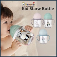 Bevavar Baby Water Bottle Learning Cup Non-spill Training Cup Leak-Proof Fee With Gravity Ball Straw Handle Bottle 250ml
