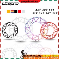 Litepro Folding Bike BMX Hollow Chainring 46/48/50/52/54/56/58T 130BCD Single Disc Chainwheel Crankset Road Bicycle Parts Fixed Chainring Bicycle Parts