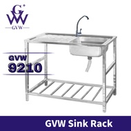GVW Stainless Steel Kitchen Sink Single Double Bowl Sink Single Double Drainer Dish Rack Kitchen Org