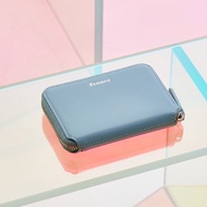 FENNEC MINI POCKET (6 colors) - Fog Blue, khaki, silver, brown / korea card purse leather cowhide