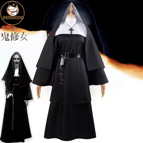 Nun Halloween Costume for Women The Nun Cosplay Costume Sister Irene Black Cosplay 2023 Horror Films