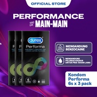 Durex Performa Kondom Tahan Lama Kondom Aman Pria 6s (3 pcs) - Condom with Lubricant