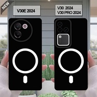 Vivo V30 Case .vivo V30E,vivo V30 Pro _Clear black silicone casing Thick flexible elastic material