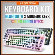 ☍■TOM680 TM680 Mechanical Keyboard Kit DIY Hot-swappable 3 Modes RGB Bluetooth/Wired/2.4G wireless