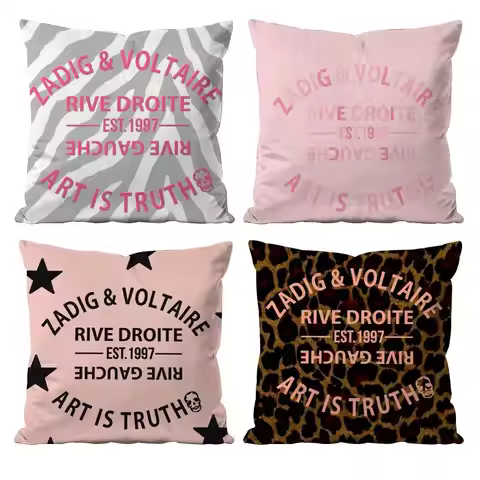 Fashion Z-Zadig And V-Voltaire Pillow Case Anti-dustmite Pillowcase Invisible Zipper Silky Short Plu