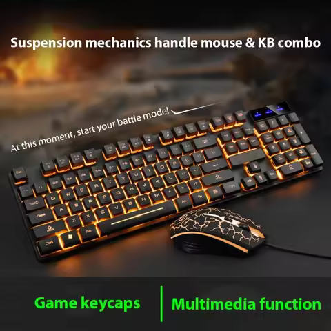 KM320 Keyboard And Mouse Set Waterproof Luminous Game Backlit Keyboard