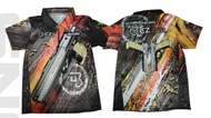 CZ Shadow 2 Polo Shirt Red Orange Design Custom Name
