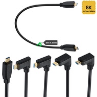 8K@60Hz Micro HDMI to Micro HDMI 2.1 Cable, Male to Male, 90 Degree Plug, OD 4.0mm, 30CM Type-D HDMI