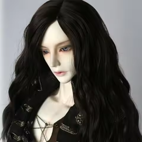 1/3 1/4 1/6 1/8 Bjd Wig HighTemperature Long Fashion Wavy Black Uncle's Bjd Wig