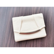 FURLA full leather tri-fold white wallet