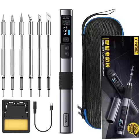 FNIRSI® HS-02A Intelligent Soldering Iron 100-450℃ Soldering Rework Station Portable Repair Tool