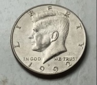 美國1992年半圓硬幣一枚（品相實物如圖）