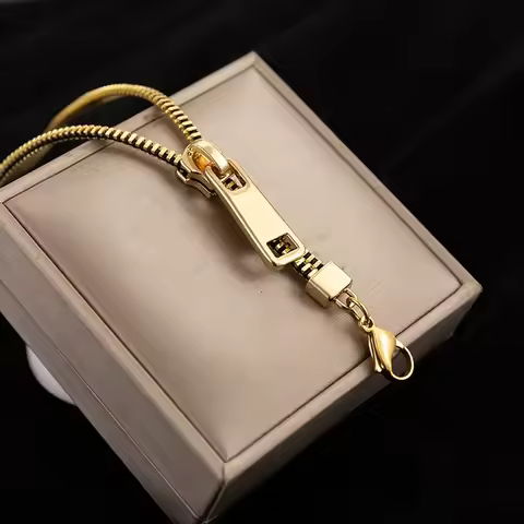 Niche Design Sense Two Wear Zipper Collarbone Necklace Women's New Couple Light Luxury Niche Persona