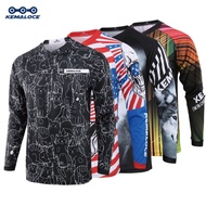 KEMALOCE Long Sleeve MTB Jersey Anti-Pilling Unisex MTB T Shirts Men Motocross Clothing Full Black Cycling BMX Sports Dh Jersey