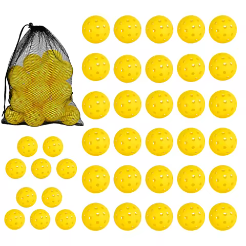 Pickleball Balls 40PCS 40 Holes Outdoor Pickleball Balls High Elasticity Durable Yellow Pickle Balls