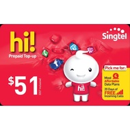 Singtel $51 hi! Top-up Electronic Transfer