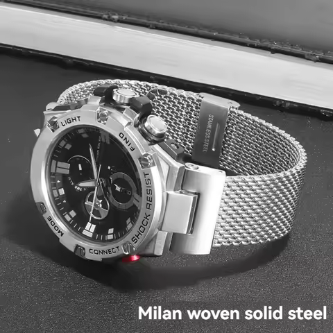 For G-shock Casio Steel Heart GST Series GST-W300 210 400G S130 S310 S330 GST-B100 Mesh Woven Steel
