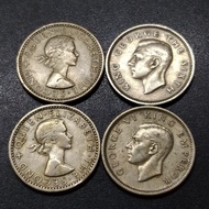 New Zealand King & Queen 6 Pence 1947 -1960 ( 4 Coins )
