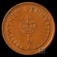 529010Readystock UK 1/2 Pence 0.5 Pence Year Random Diameter 17.2mm Coins Foreign Currency Coins