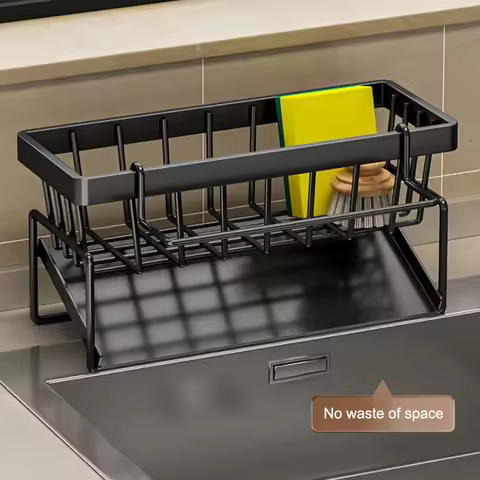 Sponge Drainer Rack Stainless Kitchen Organizer Bathroom Sink Rack Soap Holder Organizer Rack