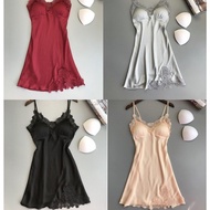 Lace Sling Nightdress Sweet Pajamas (with Chest Pad)