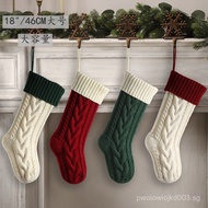 Hot Selling Knitted Christmas Gift Bag Decorative Socks Christmas Stockings Pendant Color Matching p